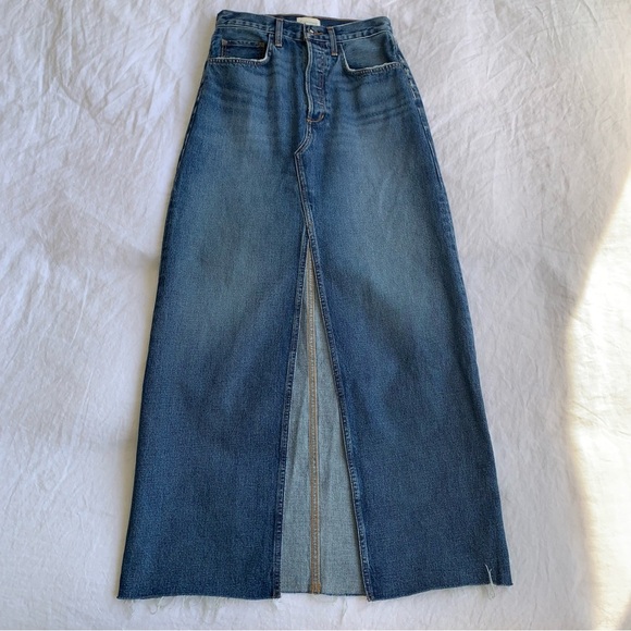 Favorite Daughter Sadie High Rise Denim Jean Front Slit Midi Maxi Skirt Camden - Picture 5 of 10